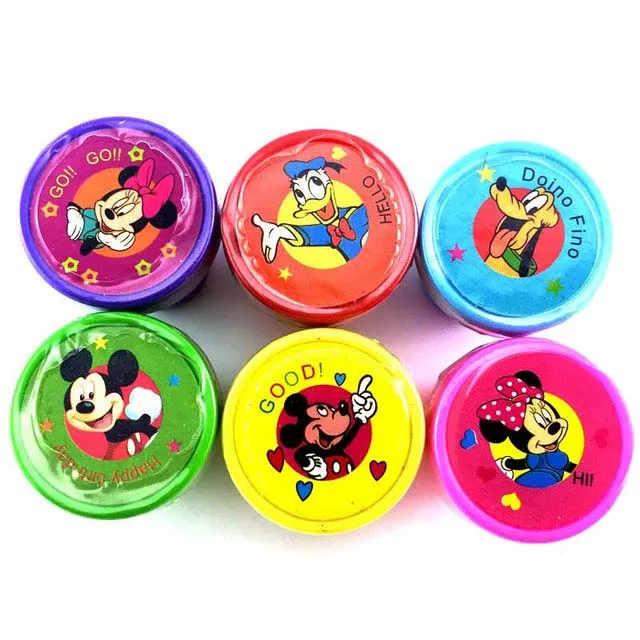 6 pcs mik 6/10/12 шт. дети мультфильм игрушки штамп набор динозавров Рождество океан животных со смайликом самоокрашивающегося мультфильм Стампер для детей - Цвет: 6 pcs mik