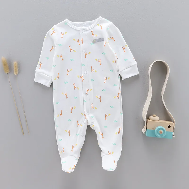spring and autumn Baby cotton rompers newborn onesie baby girl boy long-sleeved onesie pajamas kids clothes