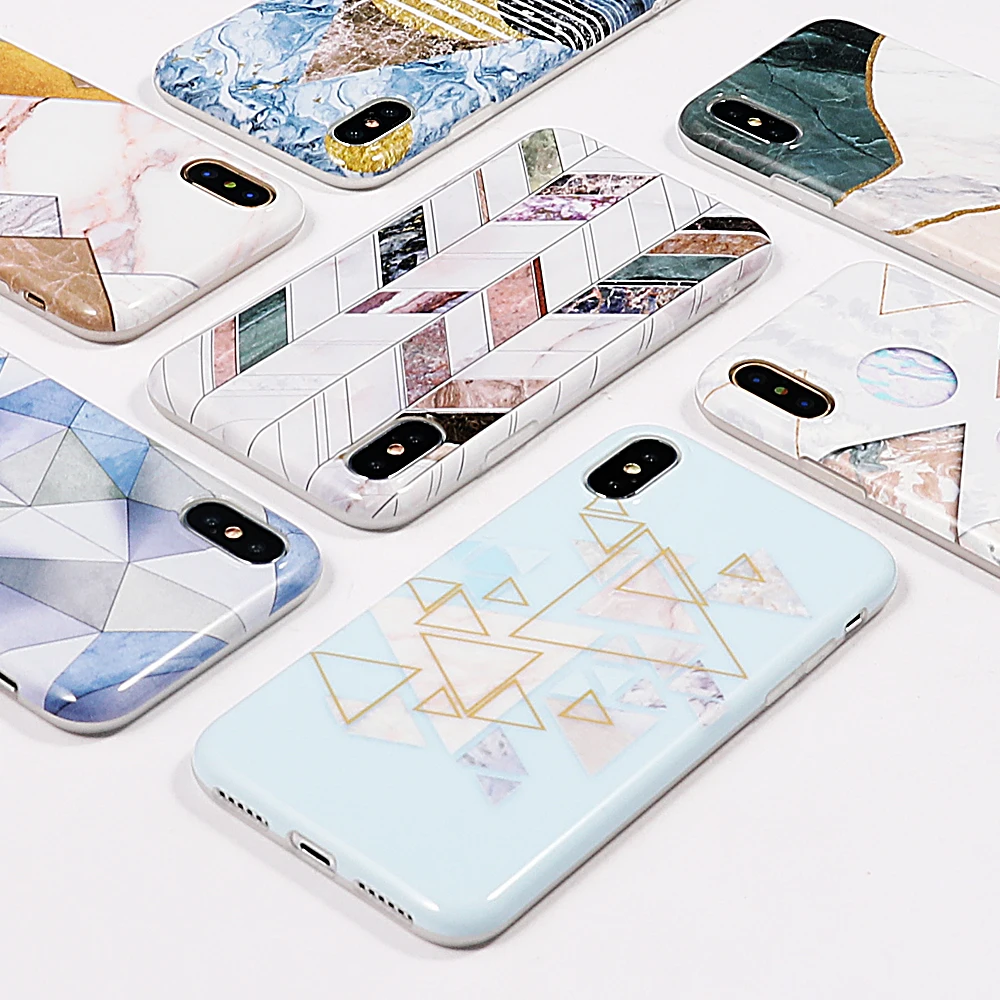 LOVECOM мраморный чехол для телефона для iPhone 11 Pro Max XS Max XR XS 6 6S 7 8 Plus X геометрический треугольник мягкий IMD чехол для телефона подарки