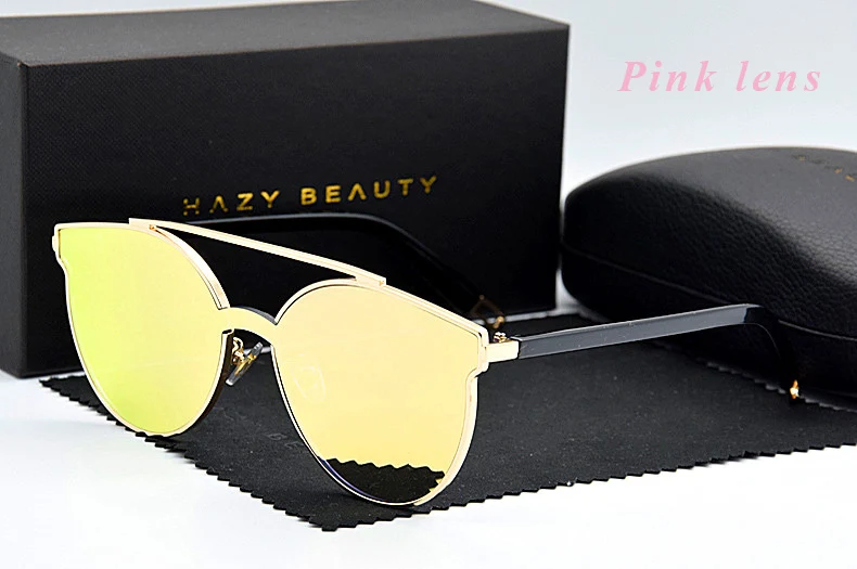 Pink lens Европейский стиль, женские модные солнцезащитные очки с покрытием, оправа из сплава, солнцезащитные очки для покупок, мужские солнцезащитные очки UV400 для вождения - Цвет линз: Pink lens