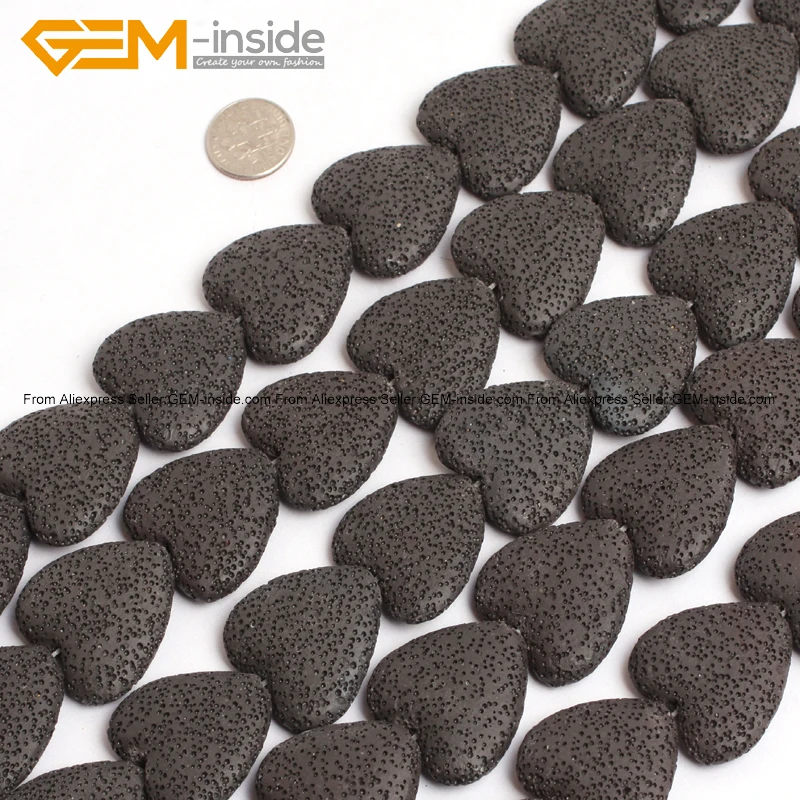 Бусины Из лавового камня бисер в форме сердца для изготовления ювелирных изделий