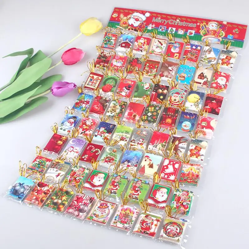 

320pcs/lot Different Christmas Elements Mini Paper Greeting Card Christmas Holiday Blessing Message Card Gift