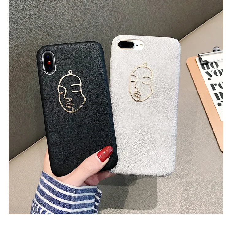 GlamPhone чехол простой кожаный металлический чехол для телефона для девочки для iPhone XS Max XS XR 8 8plus 7 7plus 6/6s Plus мягкая задняя крышка