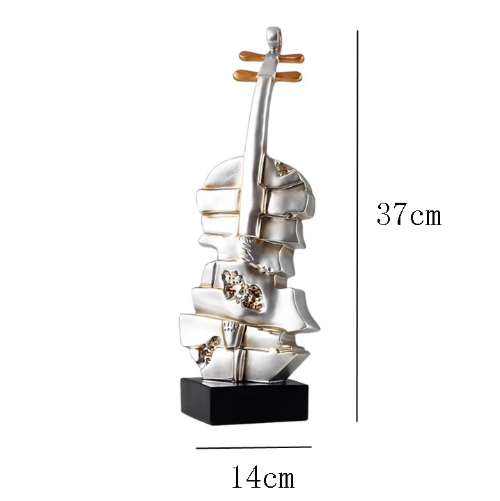 Modern Resin Musical Instrument Violin Ornament Figurine Home Decor Gifts Crafts Bar Artwork Display figurine Pop | Дом и сад