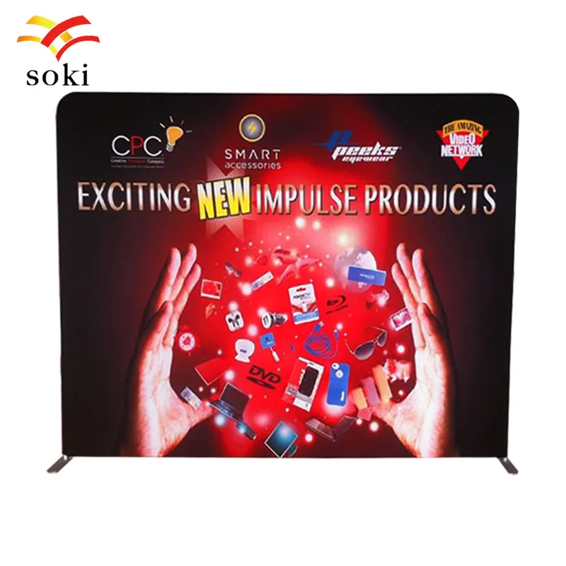 

Выставочный стенд 8 футов, портативный стенд для демонстрации баннеров из натянутой ткани с одной печатью, идеальное решение для торговой я...