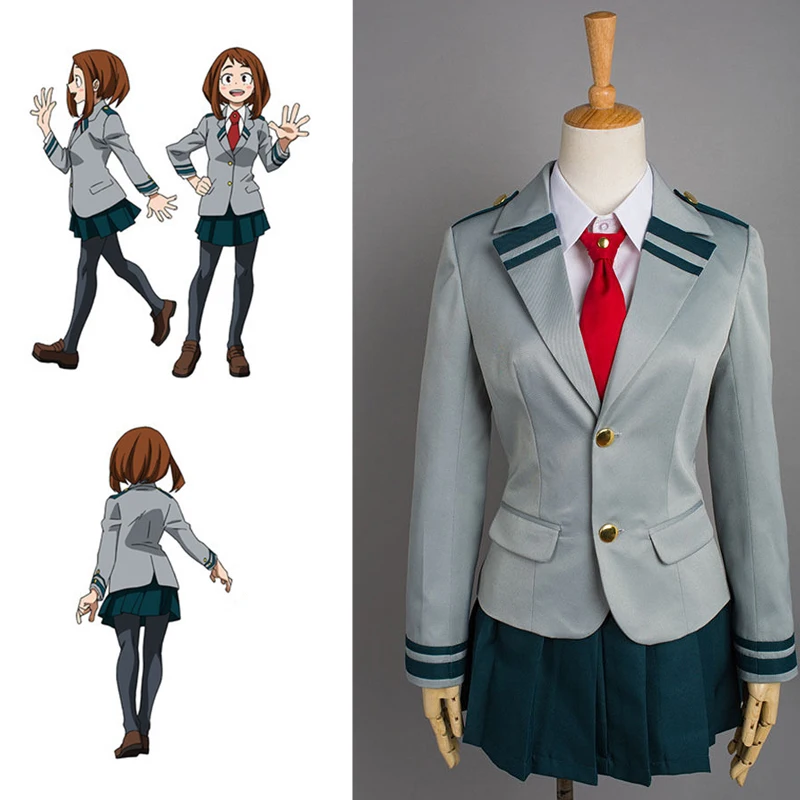 Anime Boku No Hero Academia Costume School Uniform Suit Cosplay OCHACO URARAKA My Costumes Halloween Party |