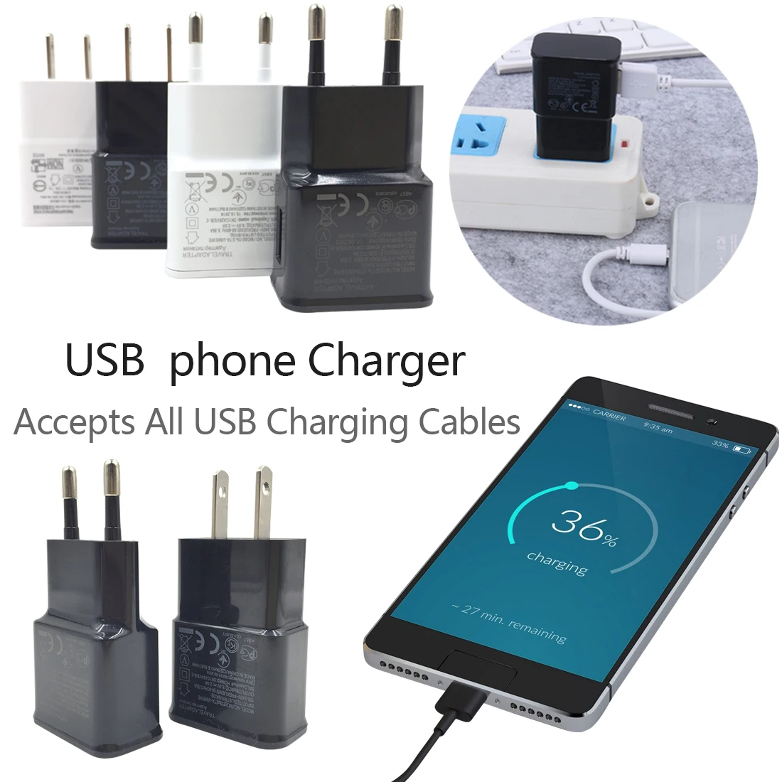 Новинка, зарядное устройство с вилкой для ЕС, США, USB, настенное зарядное устройство, портативное зарядное устройство для мобильных телефонов iPhone, Android, планшетов, зарядное устройство для путешествий