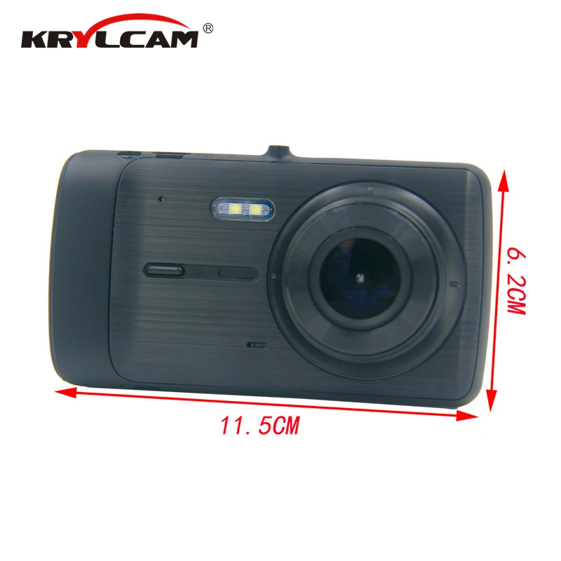 Krylcam X402 4 &quotDVR Dash камера с двумя объективами сенсорный экран ночное видение