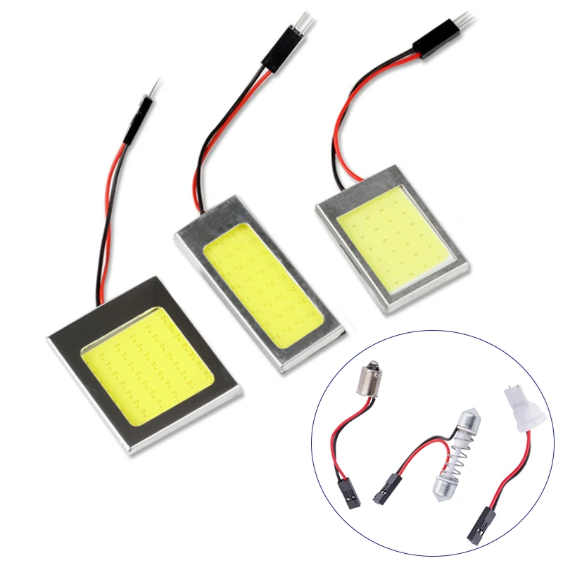 10 шт./лот автомобильный COB Festoon Light с адаптерами T10 C5W W5W BA9S 16 24 36 SMD 12v Внутреннее