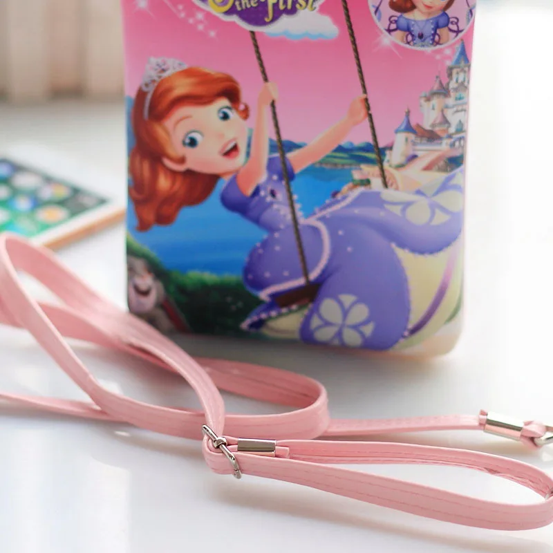 Disney Pu мультфильм милый Эльза Анна плюшевый кошелек девушка вертикальная сумка для еды двойная сумка через плечо на молнии мобильный телефон сумка замороженная