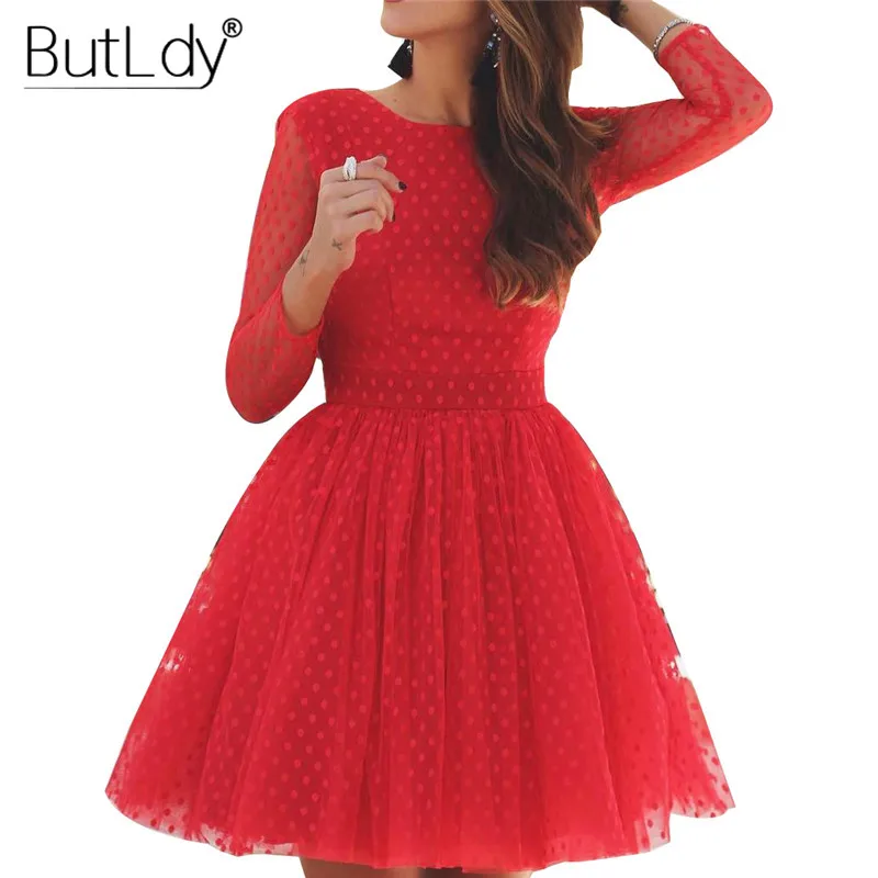 Кружевное мини-платье с длинным рукавом для женщин весна-лето 2019 сексуальные