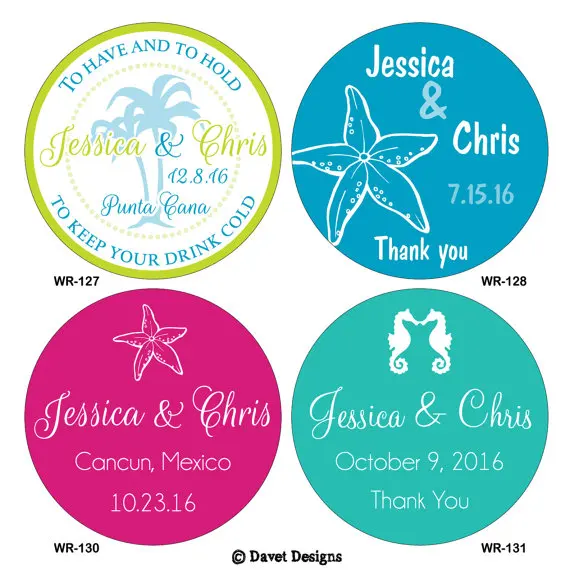 50 шт. пользовательские свадебные наклейки этикетки Sea Shell Beach Classic Round Sticker