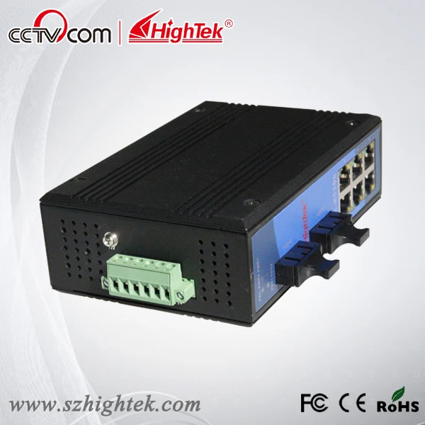 Hightek hk 85206 industrial ethernet switch 2 порт Волокно оптический коммутатор din рейку сетевой