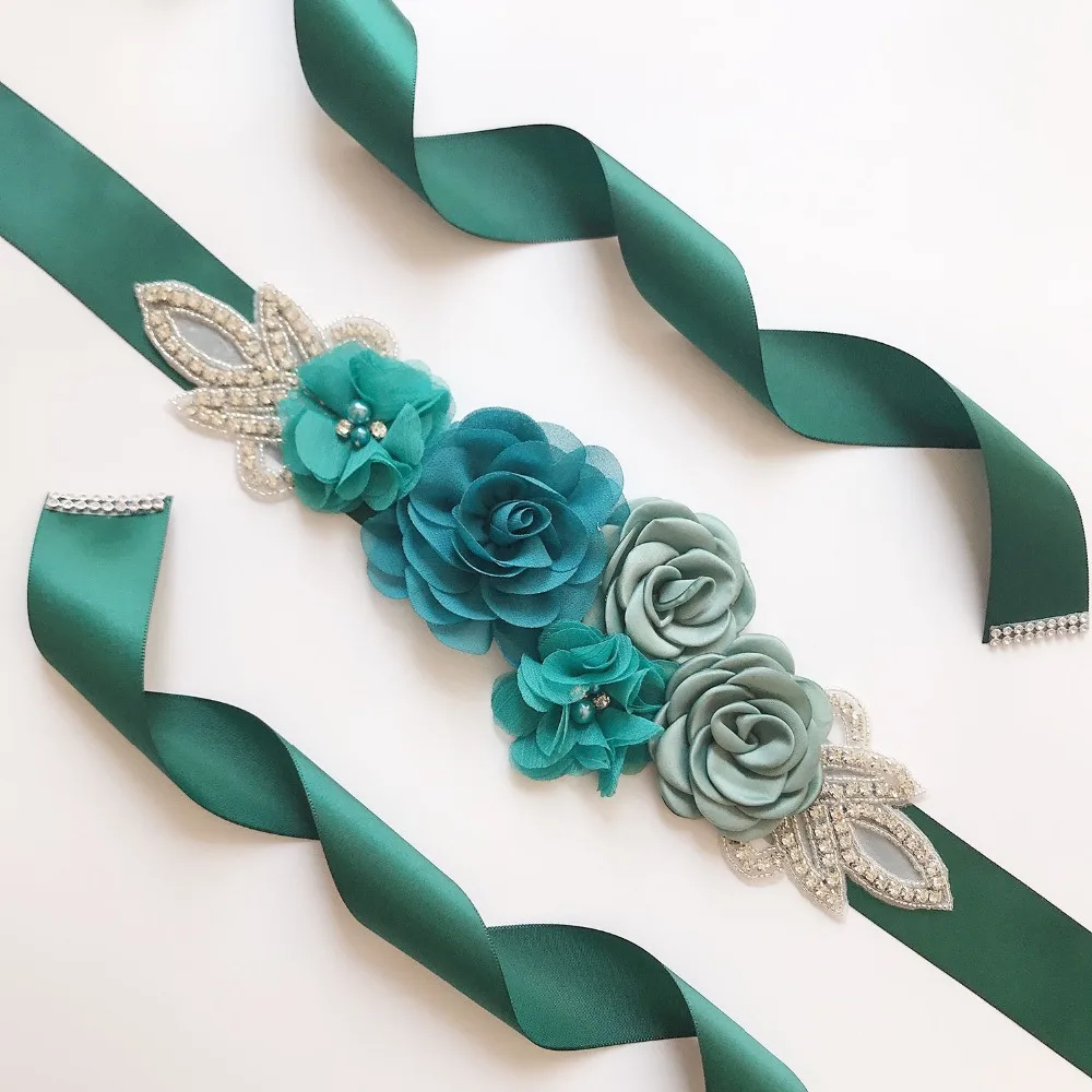Women Wedding Belt Rhinestone Big Flower Accessories Many Colors Bridal Sashes Belts For Dress Party | Свадьбы и торжества