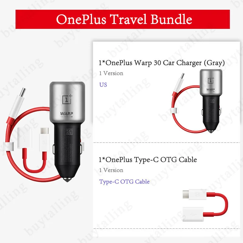 Оригинальное автомобильное зарядное устройство Oneplus Warp Charge 30 5 В 6 А макс. для 7 Pro