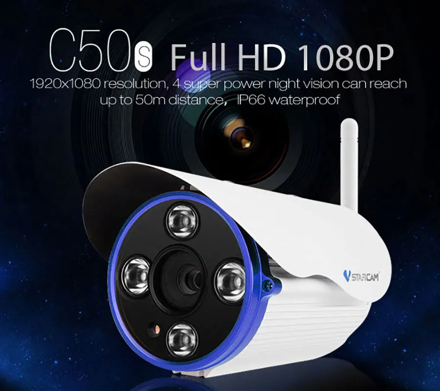 2MP Открытый Wi-Fi Камера FHD ИК-Ночное Видение видеонаблюдения Водонепроницаемый
