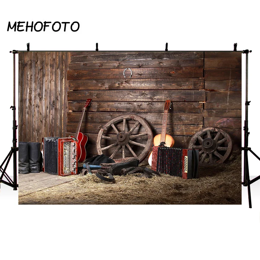 Фото Фоны MEHOFOTO для детской фотосъемки с изображением сельской фермы сарая сена