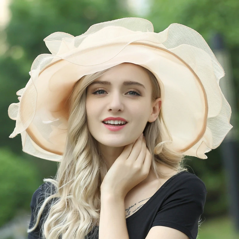 

Summer Female Hat New Sunshade Cap Sunscreen Seaside Holiday Tour Travel Hats Wide Eaves Beach Anti-ultraviolet Sunhat H6072