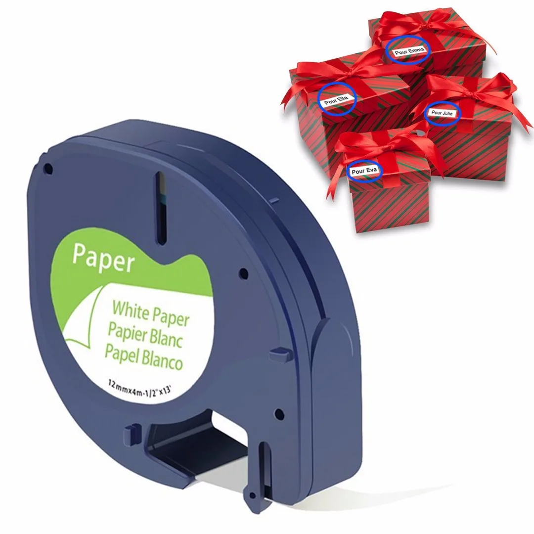 

Новый ленточный картридж 91200 белая бумага 12 мм на 4 м для DYMO LETRATAG этикетки