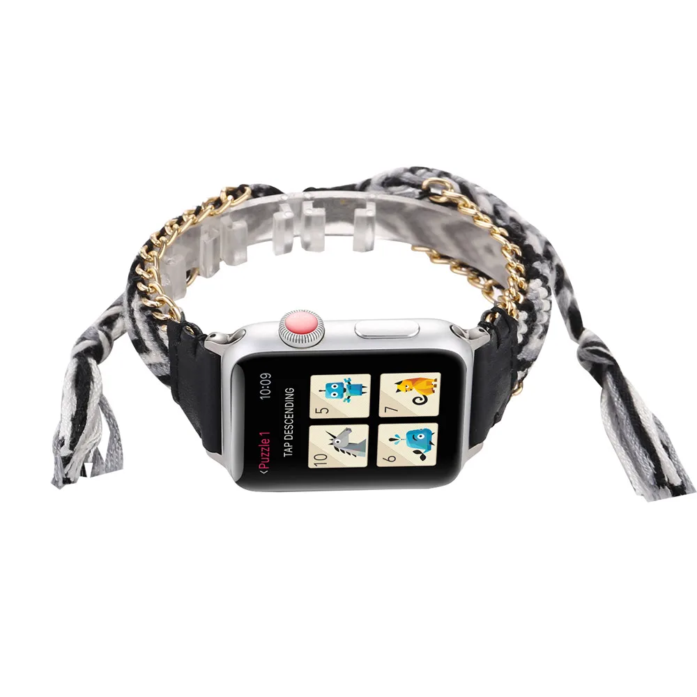 Ремешок Плетеный для Apple Watch 6 SE Band 44 мм 40 42 38 Модный стильный браслет часов iWatch Series 5