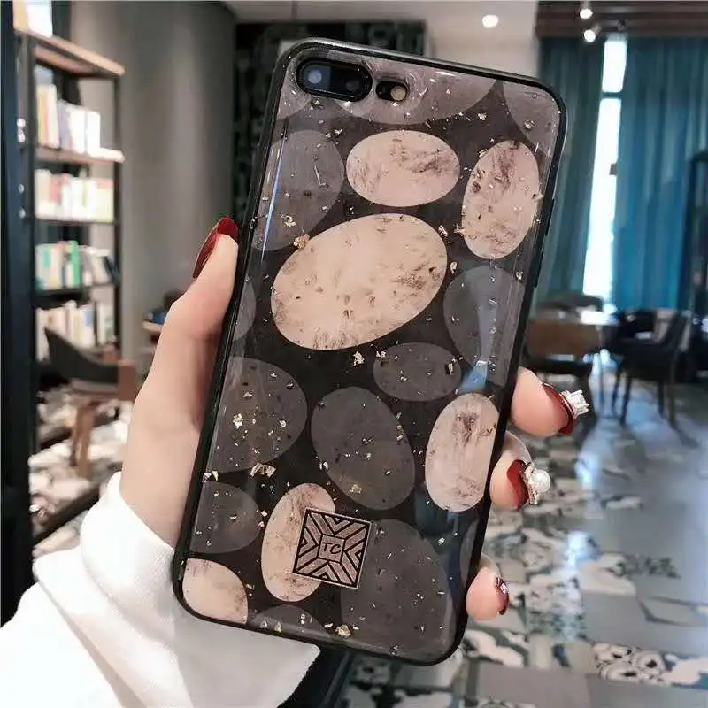 Phone Case For iPhone X XS Max XR Luxury Glitter Gold foil Soft TPU Silicone Cover coque 7 8 plus 6 6s Plus | Мобильные телефоны и