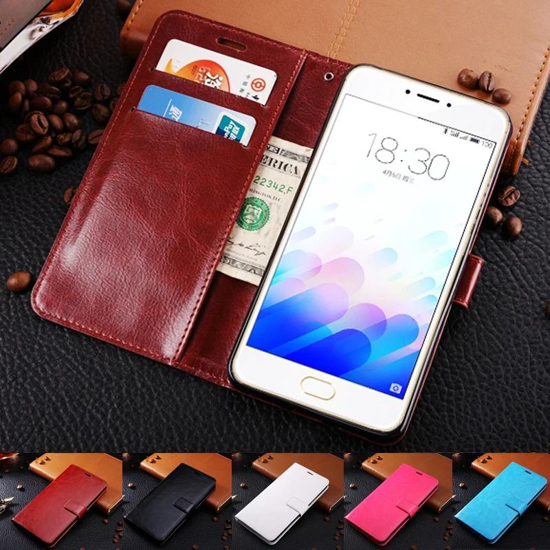 Для Meizu M3 Note Случай 5.5 дюймов Классический Роскошный Старинный Флип Кожаный