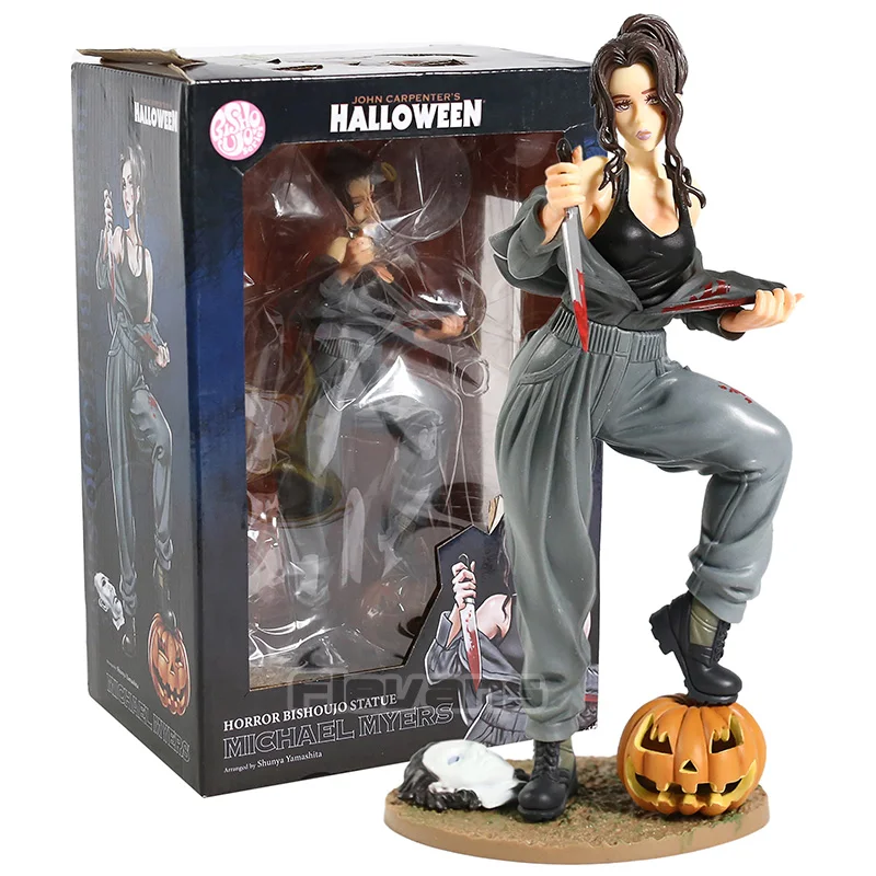 Halloween box Статуя ужасов bisuhujo на Хеллоуин Майкл Майерс Фредди Джейсон Чаки Тиффани ПВХ фигурка Коллекционная модель игрушки - Цвет: Halloween box