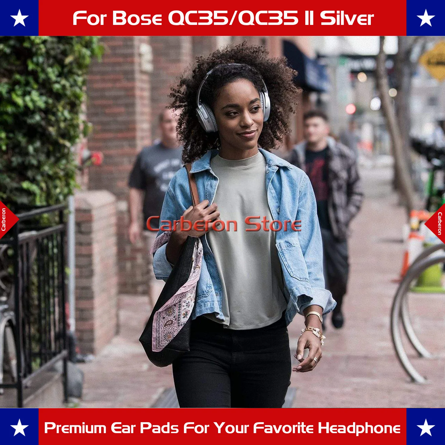 Сменные детские подушки для Bose QC35QC35 II, наушники с буквами QC35 с буквами «L» и «r» (серебристо-серый) (art.: 7af1b5488) - 7af1b5488