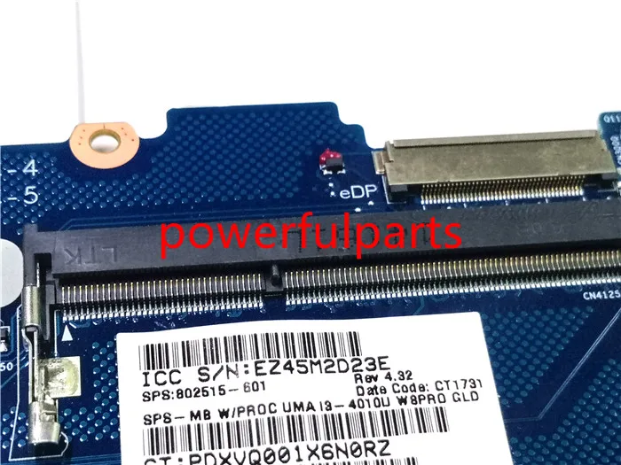 Рабочая для hp elitebook 840 G1 850 G1 Материнская плата ноутбука 802515-601 i3-4010 6050A2560201-MB-A03 работает хорошо