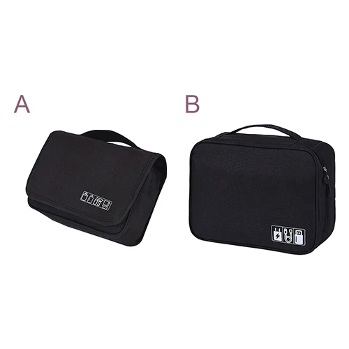 AB Black Bag Модная косметичка для путешествий, набор для женщин и мужчин, нижнее белье, обувь, туалетные принадлежности, косметичка, цифровой кабель, провод, гаджет, органайзер, аксессуары - Цвет: AB Black Bag