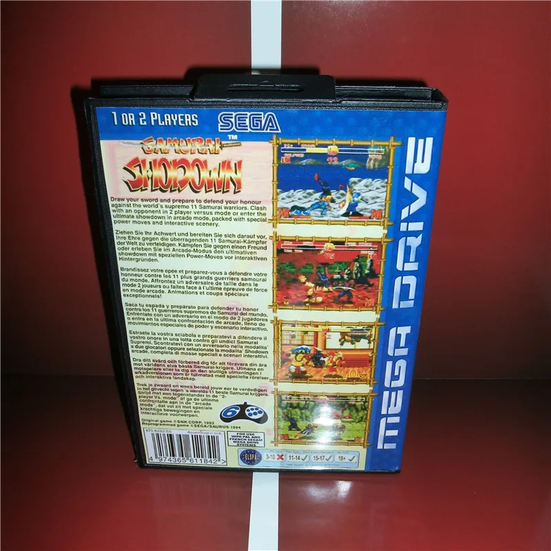 Самурай ЕС крышки с коробкой и руководством для Sega Megadrive игровой консоли 16 бит