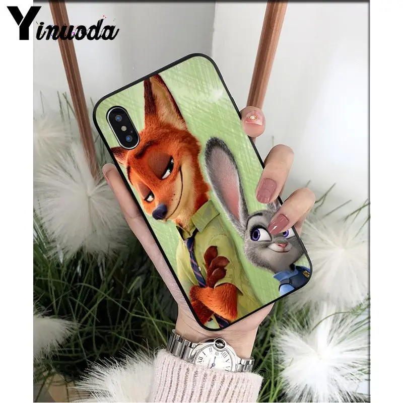 A7 Yinuoda Zootopia Lover fox rabbit DIY раскрашенный красивый чехол для телефона для iPhone X XS MAX 6 6s 7 7plus 8 8Plus 5 5S SE XR - Цвет: A7