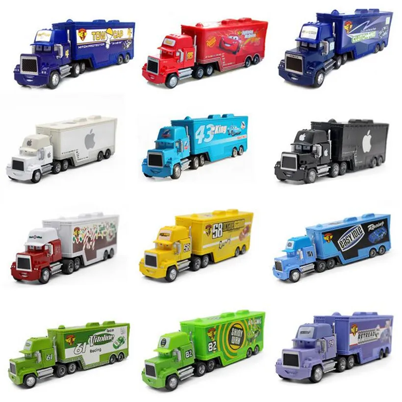 Disney Pixar Cars 2 7 изысканный стиль игрушки F1racing молния McQueen Mack Uncle Truck 1:50 литой