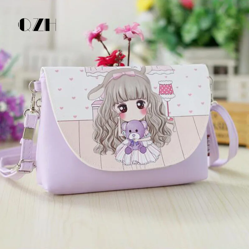 Детские сумки мессенджеры с мультяшным принтом клатч женская сумка через плечо