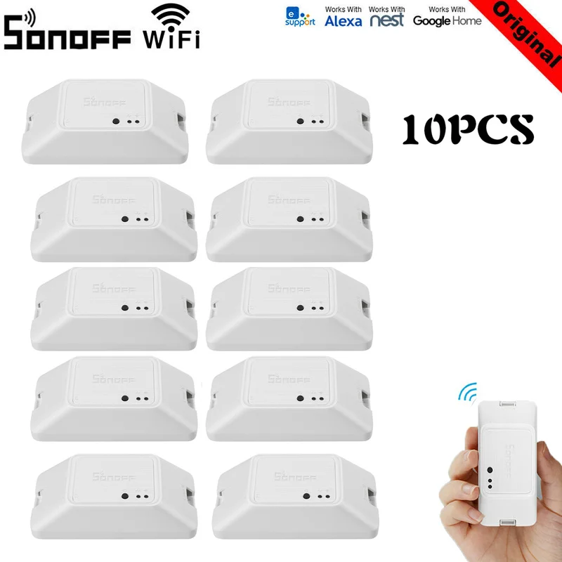 10 шт. SONOFF BASIC/RF R3 умный WiFi переключатель света таймер/LAN/Голосовой режим дистанционного управления с Alexa Google Home