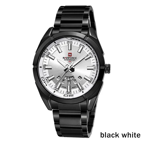BW Бренд NAVIFORCE, мужские часы, Бизнес класс, кварцевые, 30 м, водонепроницаемые часы, мужские, нержавеющая сталь, ремешок, Авто Дата, наручные часы, Relojes - Цвет: BW