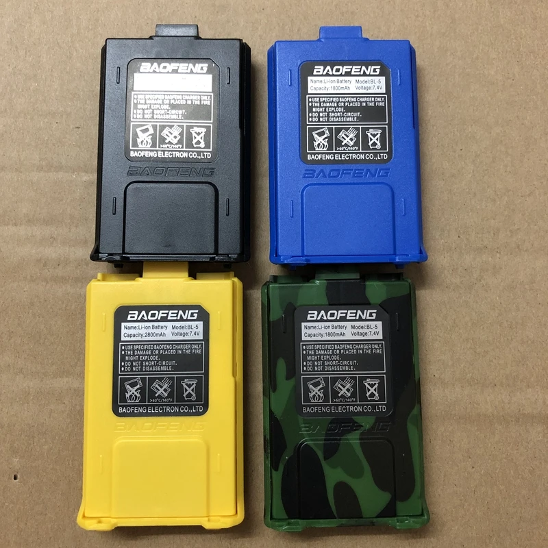 Baofeng walkie talkie аккумулятор BL-5 1800mAh литий-ионный Аккумулятор 7,4 v желтый цвет красный цвет синий цвет Аккумулятор для UV-5R 5 re DM-5R