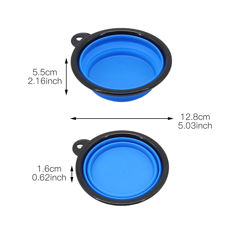 Складная миска для кормления домашних животных силиконовая портативная