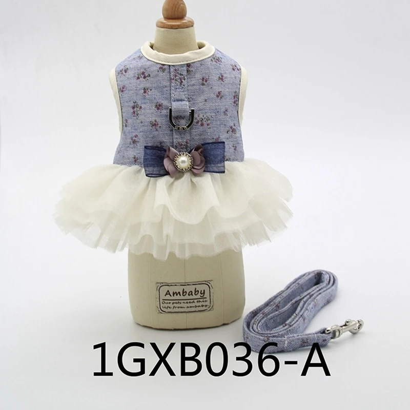 Поводок принцессы с кружевами для собак маленькая белая черная юбка пачка