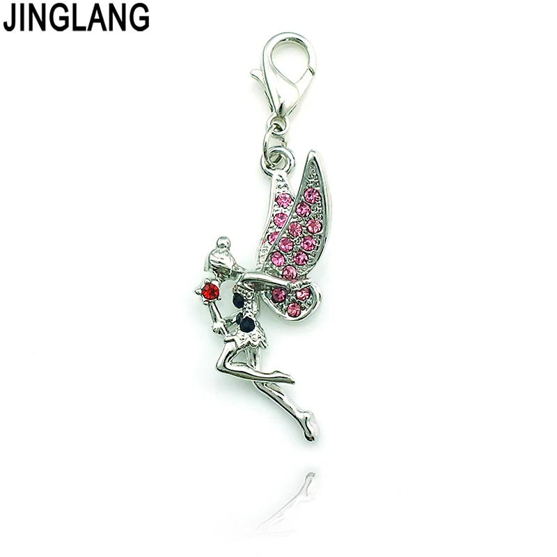 JINGLANG мода Омаров застежка Подвески розовый горный хрусталь амулеты ангелы DIY