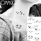 OMMGO маленькая черная девиз временная татуировка наклейка на палец шею искусственная Татуировка водостойкая DIY буквы слова цитаты тату для женщин мужчин