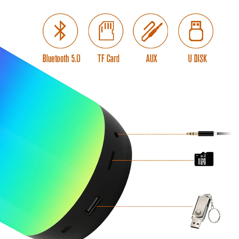 NBY 2260 Bluetooth динамик FM радио беспроводной портативный цветной светильник сабвуфер