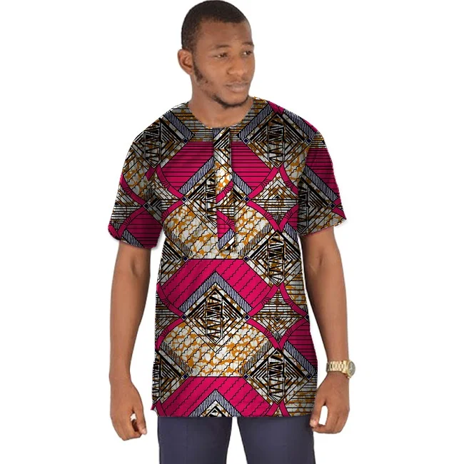 Dashiki Men Dress Tees African Clothes Fashion Print Short Sleeve Tops Man T shirt Africa Style Design Dance Festive Costume |