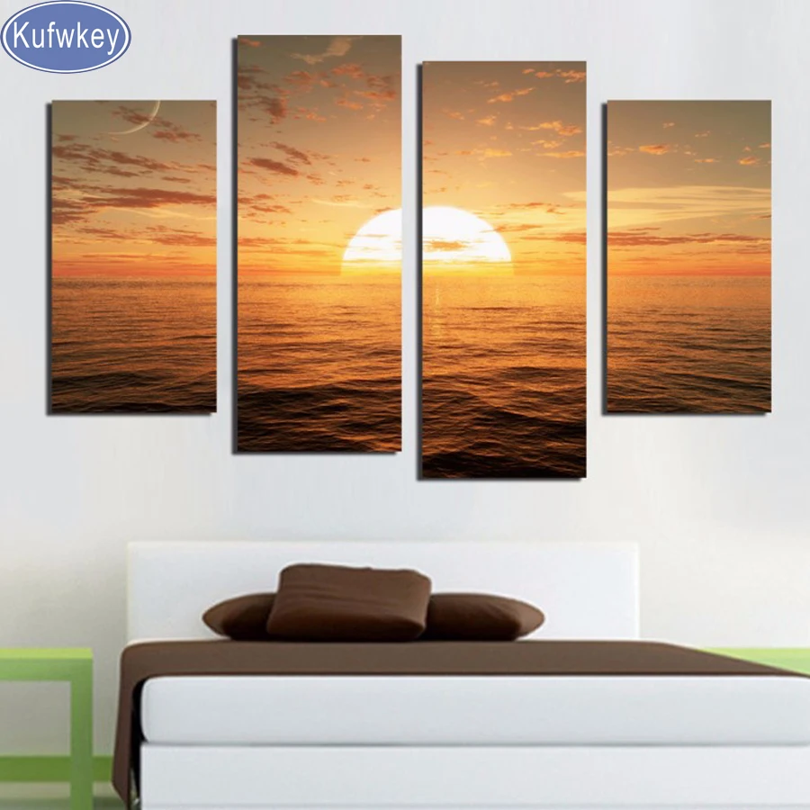 Картина из страз 5D &quotВосход солнца&quot природа Алмазная вышивка море наборы для