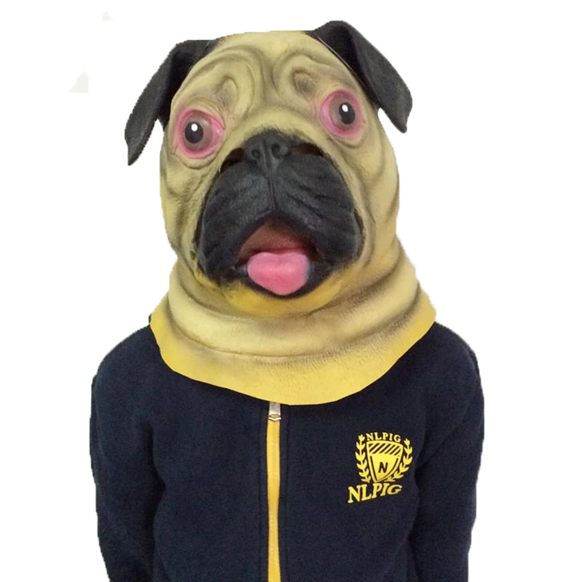 Хэллоуин полный маска для лица собака Шарпей резиновая взрослых животных