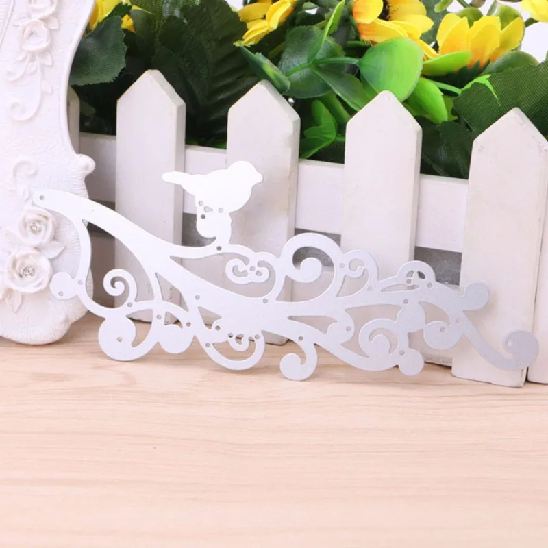 Цветок ротанга ветви Скрапбукинг штампы металлические птицы Вырубные трафареты