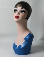 high quality fiberglass vintage female mannequin dummy head bust for earrings wigs hat jewelry display