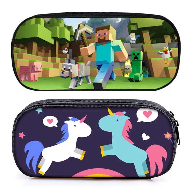 Minecraft пенал Единорог Пенал школьный для мальчиков и девочек Карандаш сумка Bts