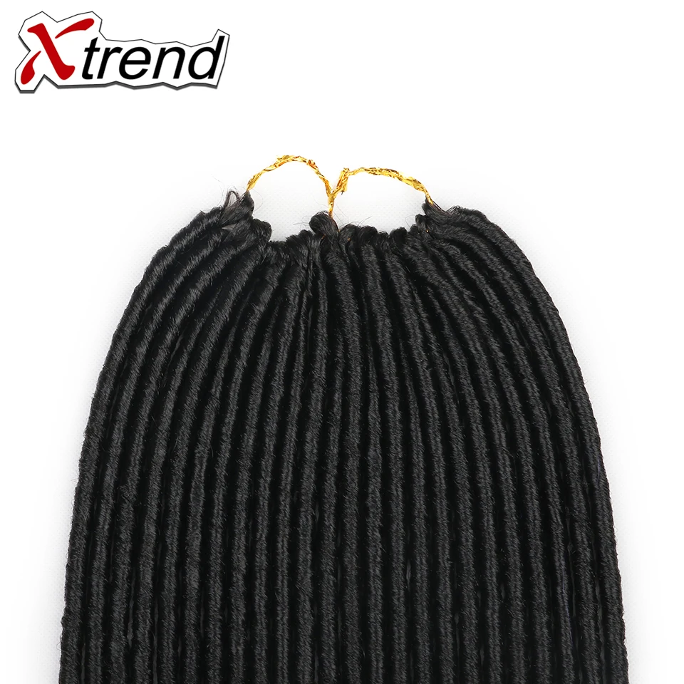 Xtrend 18 дюймов 24 корни химическое крючком тесьмы дреды волос для женский черный