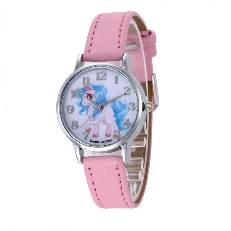 Часы Наручные детские с изображением единорога на кожаном ремешке|watch f|watch fashionwatch